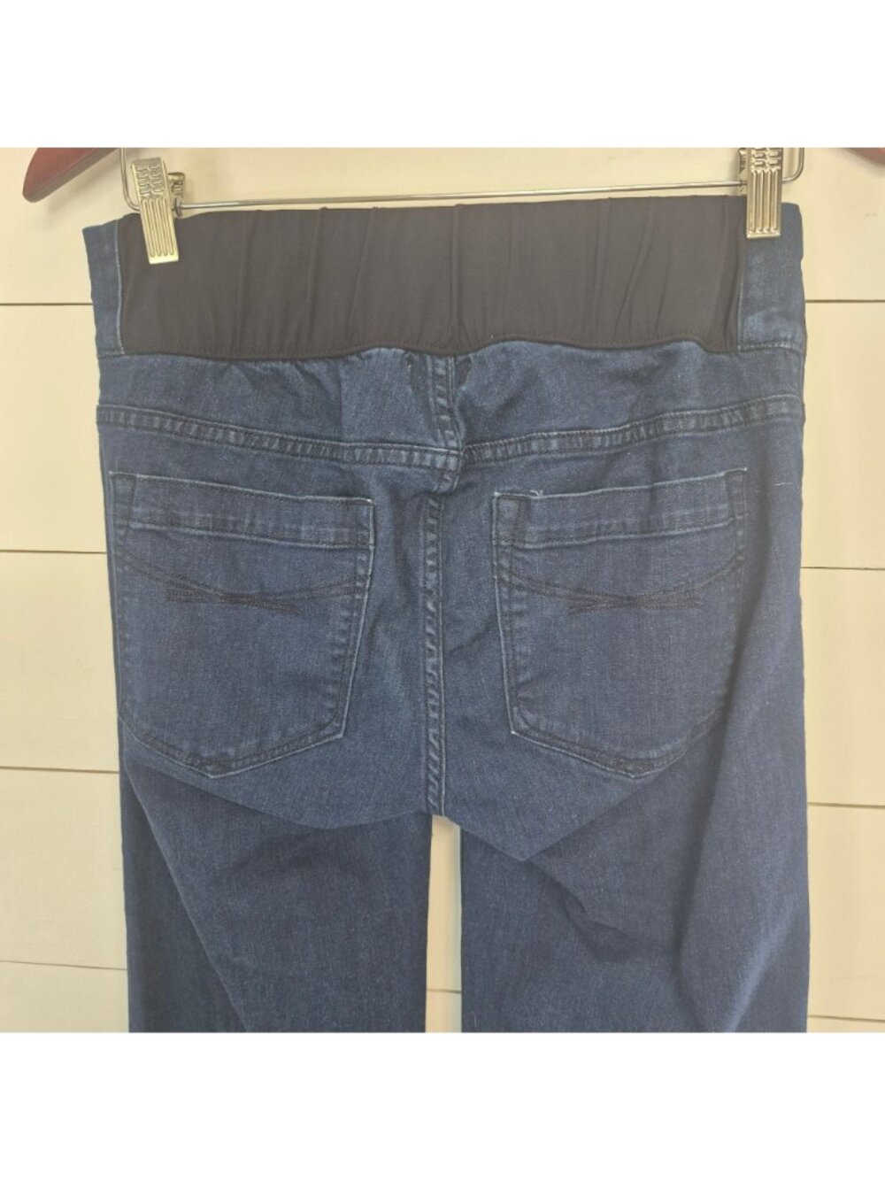 Gap 1969 Maternity Modern Trousers Dark Wash Denim Size 28/6R - Picture 7 of 9